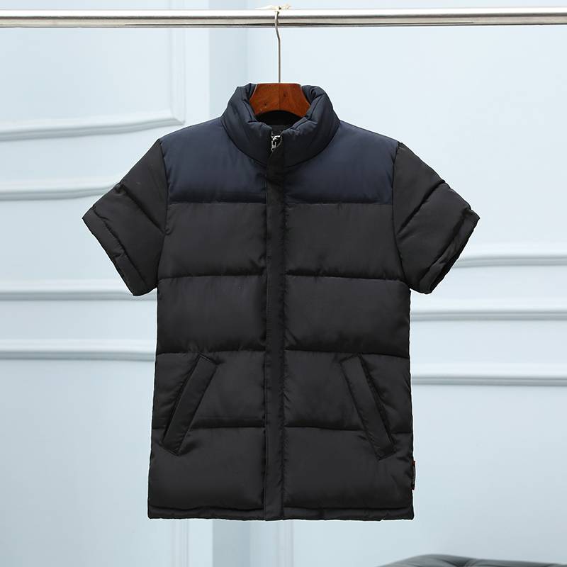 Men's short -sleeved cotton jacket, down cotton jacket, specially increases the size of the elderly