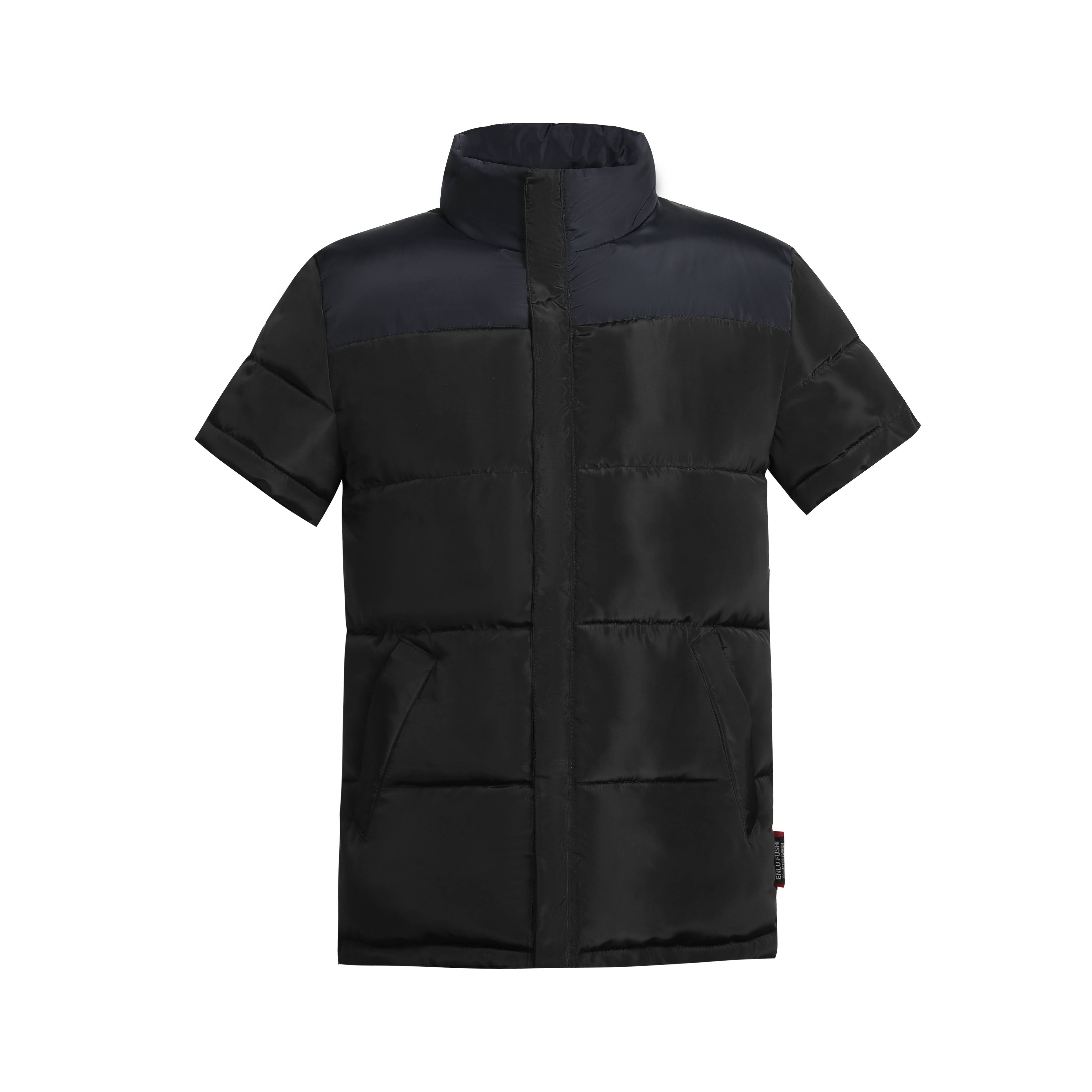 Men's short -sleeved cotton jacket, down cotton jacket, specially increases the size of the elderly