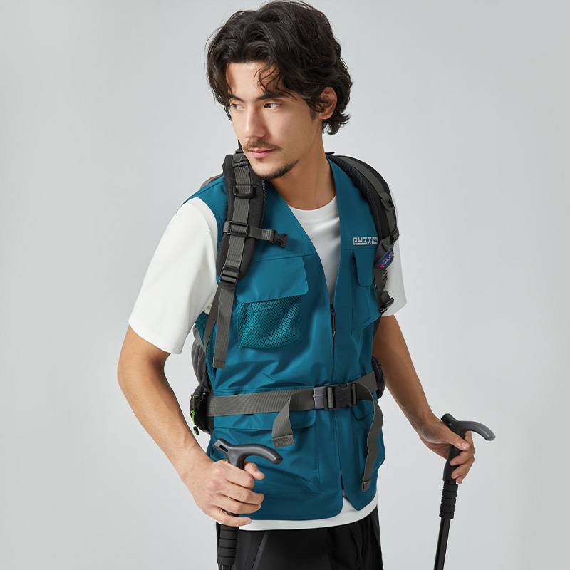 puzxrry Men's Outdoor Sports Vests Youth Leisure Running Mountain Waterproof Waterproof, Rain, Sleeveless Loose Top