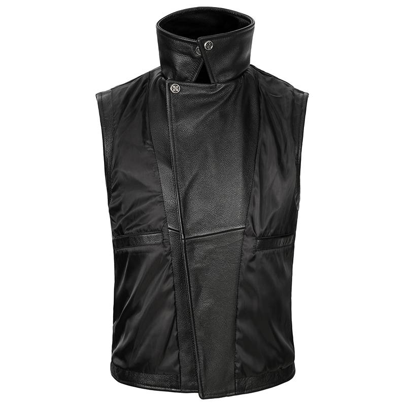 Harley locomotive Men's Pima head layer cowhide ride sleeveless leather leather jacket string tipper motorcycle leather vest