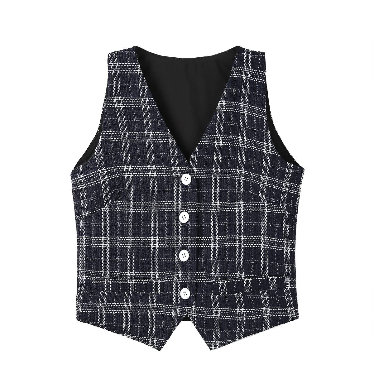 Genaqi small incense wind fashion vest female 2024 summer new high -end retorta, short top jacket