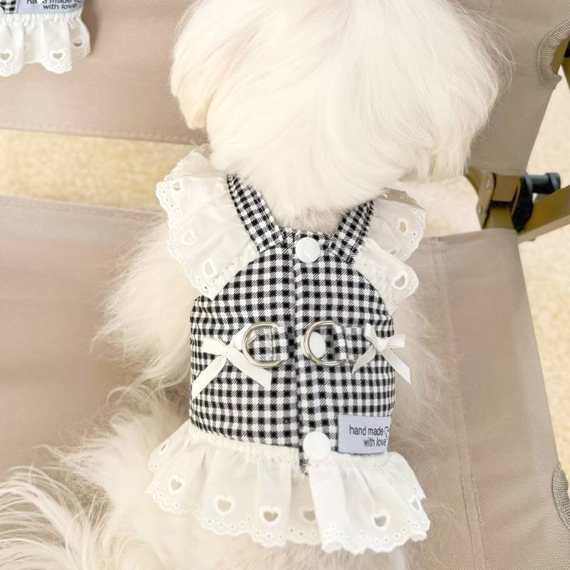 Pet dog clothing traction rope skirt super small puppies teddy Malzis Bomek summer thin