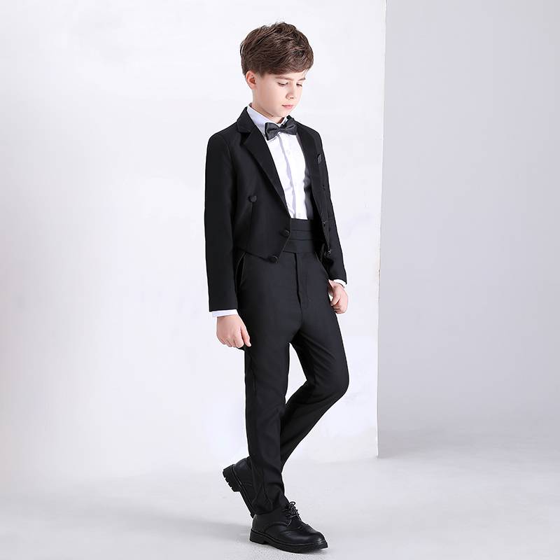 Children's Snaping Swallow Terrier Boys Small suit Set Three -piece Violin Piano Performance Posted by suit British