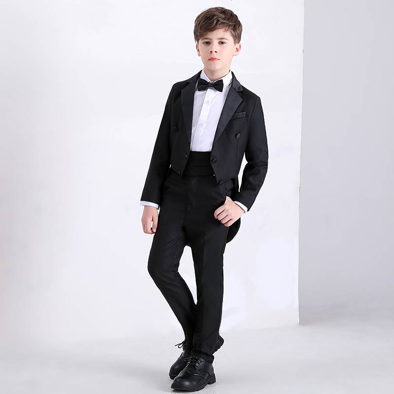 Children's Snaping Swallow Terrier Boys Small suit Set Three -piece Violin Piano Performance Posted by suit British