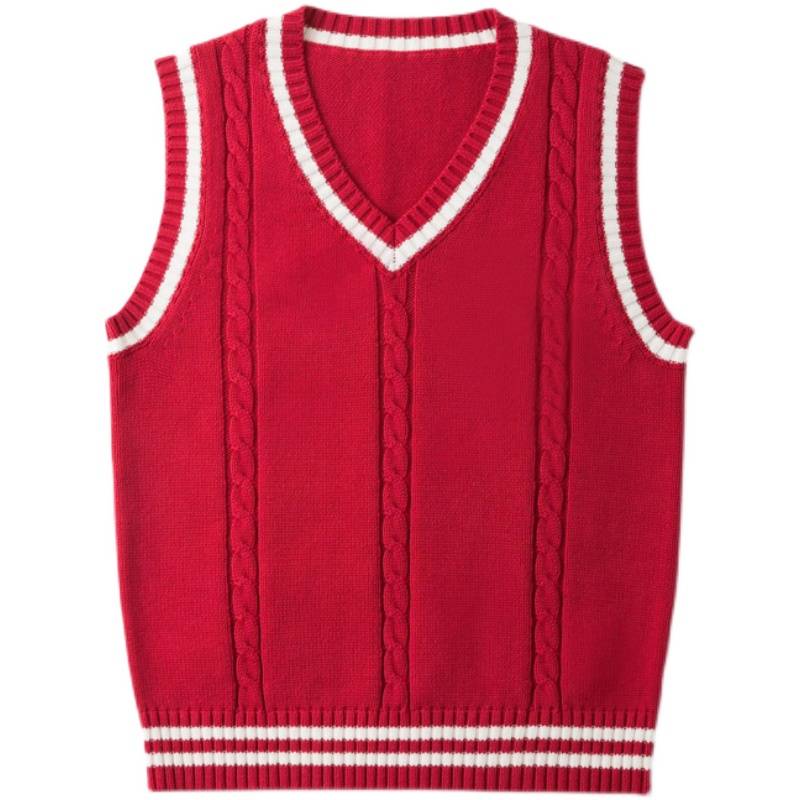 Men and women's same sweater vest work clothes V -neck knit vest worker group service Maokan shoulder school uniform performance service