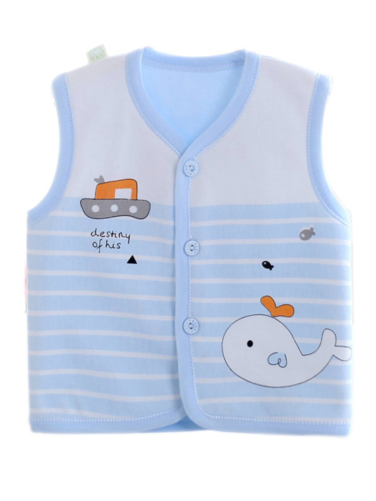Newborn vest baby top spring and autumn cotton double -layer cotton warm clothing male girl girl clothes baby horse clip