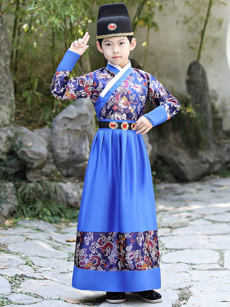 Boys Hanfu costume children's Jinyiwei Flying Fish Fish Domineering Male Girls Open Ritual Male Wind Horse Noodle Skirt Six One