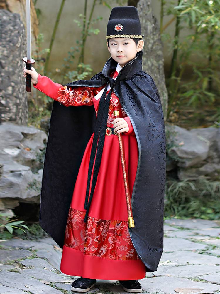Boys Hanfu costume children's Jinyiwei Flying Fish Fish Domineering Male Girls Open Ritual Male Wind Horse Noodle Skirt Six One