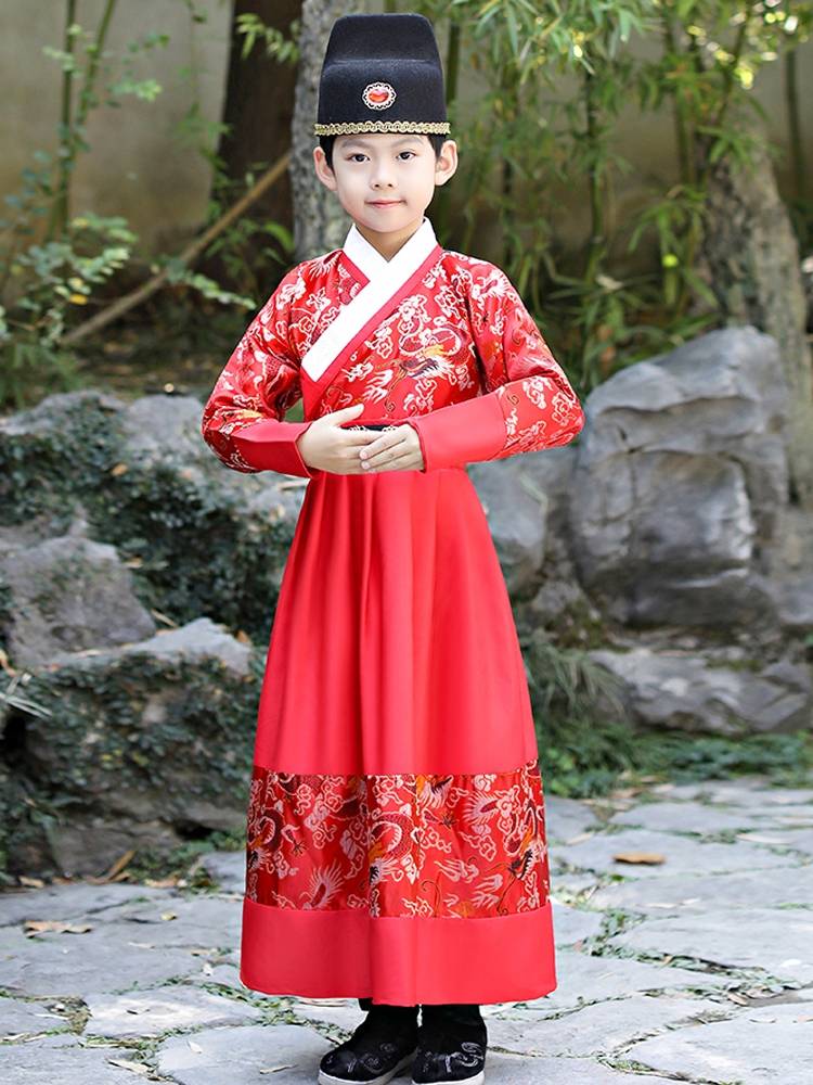 Boys Hanfu costume children's Jinyiwei Flying Fish Fish Domineering Male Girls Open Ritual Male Wind Horse Noodle Skirt Six One