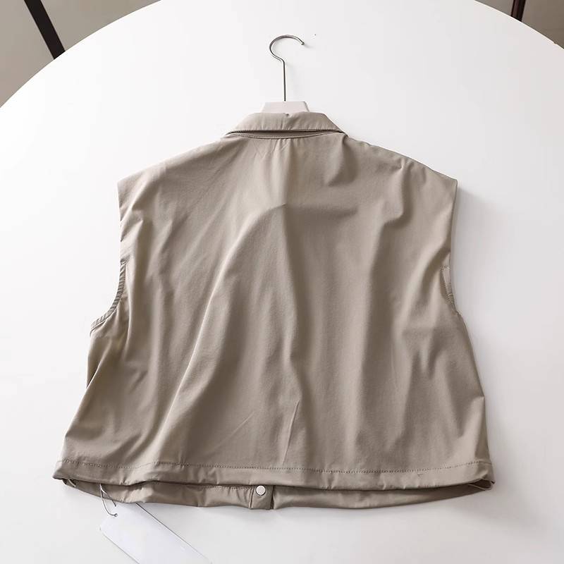 Qingcang special price 07.06 live new lapel -free vestless vest, color stripe stitching connecting dress set female