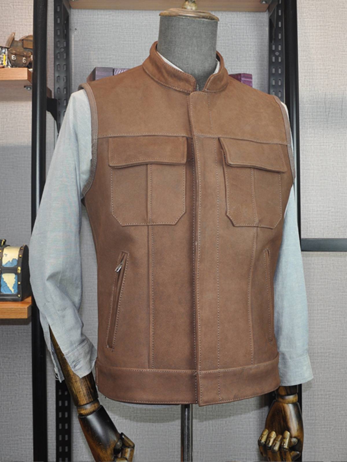 RRL Kaka Non -Applying Rabon Koh Harley vest local vest vest, shoulder motorcycle summer equipment