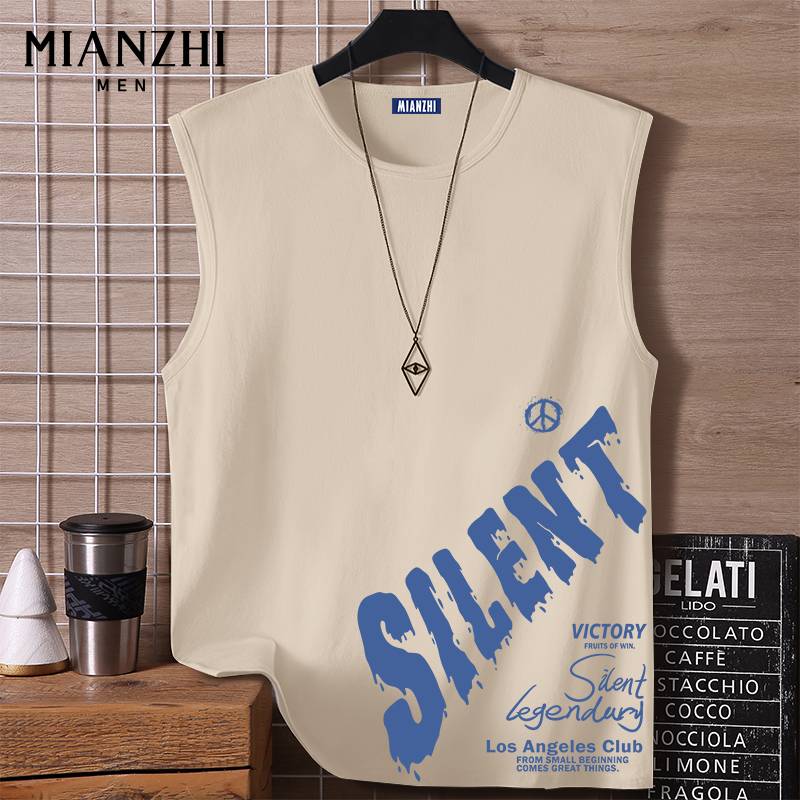 Senma cotton to the summer vest male white cotton cotton sleeveless T -shirt top juvenile young people loose and cut sleeve exercise