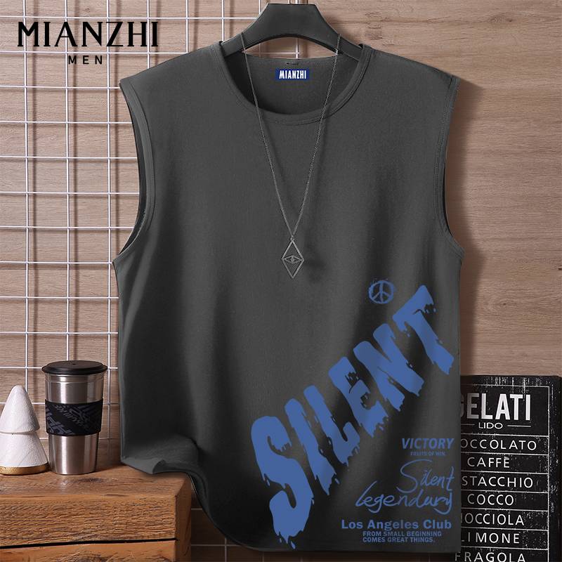 Senma cotton to the summer vest male white cotton cotton sleeveless T -shirt top juvenile young people loose and cut sleeve exercise