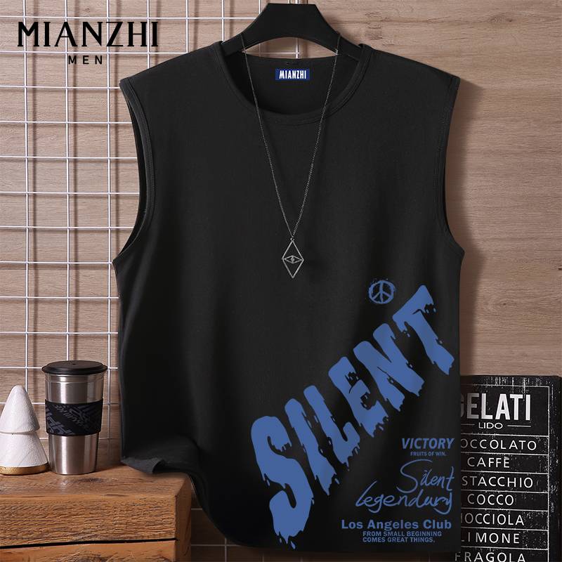 Senma cotton to the summer vest male white cotton cotton sleeveless T -shirt top juvenile young people loose and cut sleeve exercise