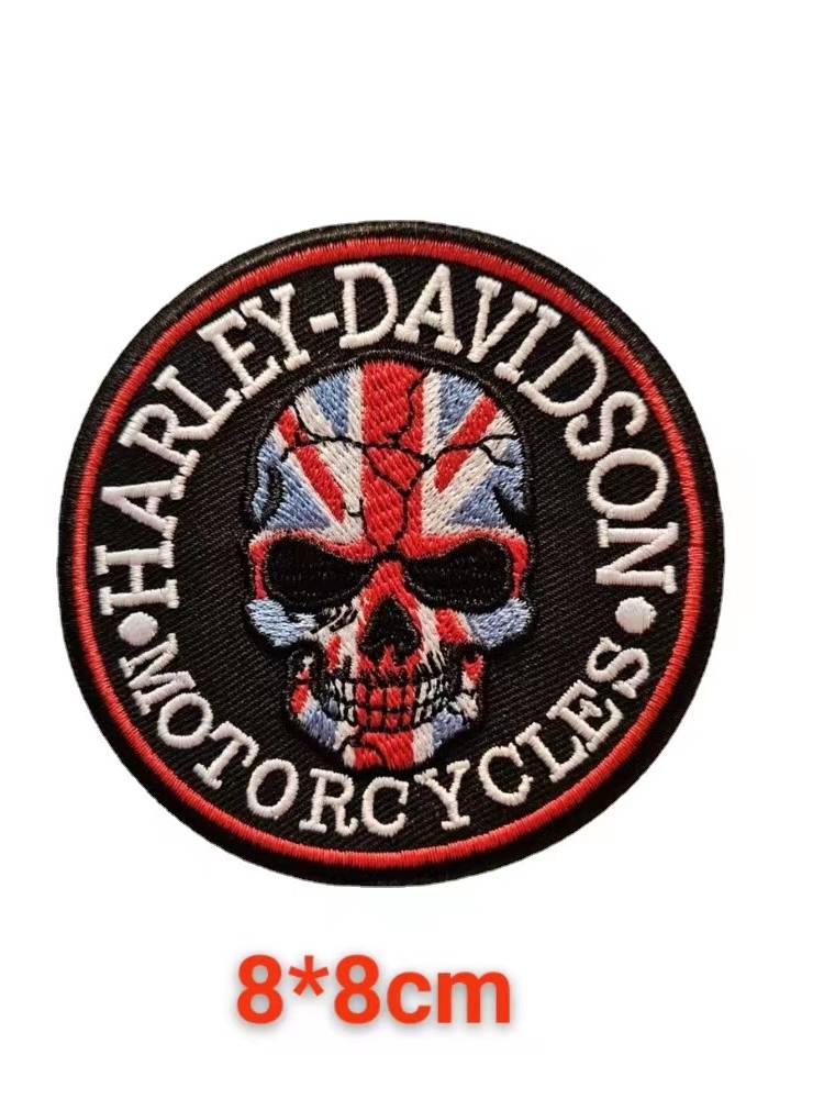 Harley motorcycle logo embroidery cloth sticker leather vest denim back sticker armband DIY sewing decorative chest chapter