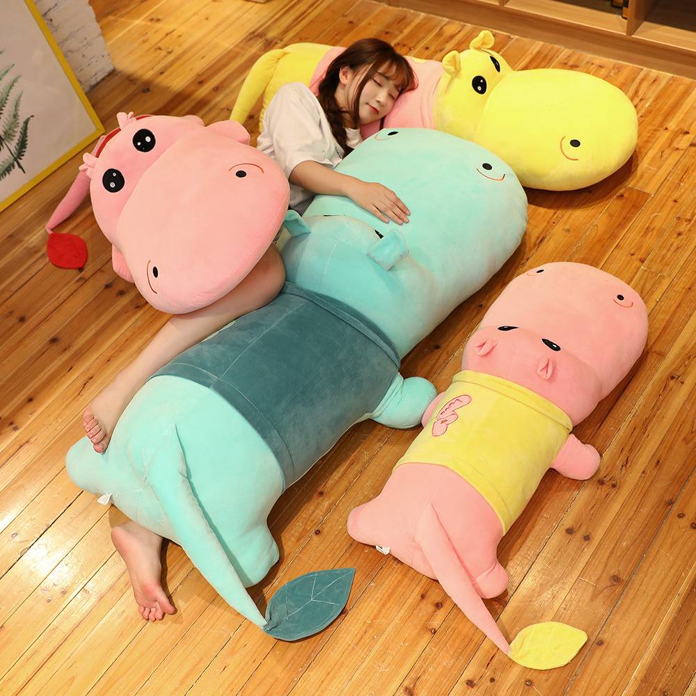 Hippo doll big plush toy sleeping pillow pillow long pillow cute cloth doll doll birthday gift girl