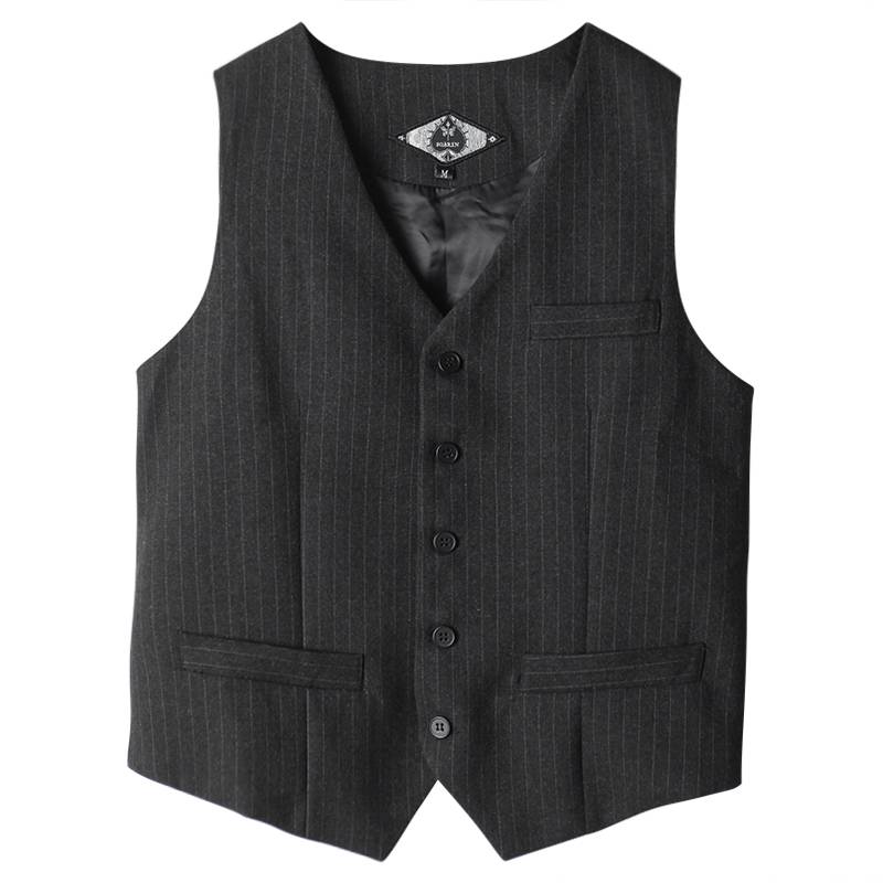 Soarin British style retro suit vest men's striped high -end business positive decorative black Western clothing vest vest