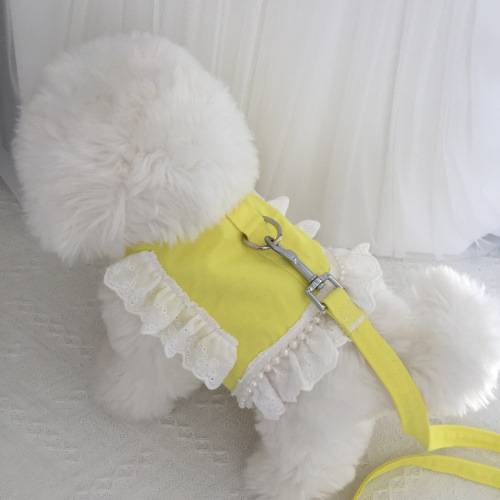 Puppy clothes with traction rope Summer super small dog Yorkson Malzis little deer dog 1 catties bi bear
