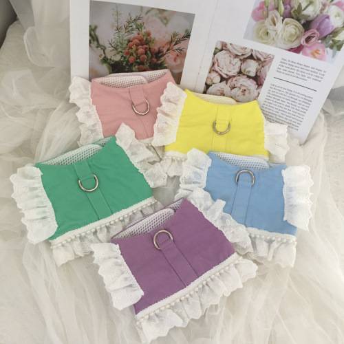 Puppy clothes with traction rope Summer super small dog Yorkson Malzis little deer dog 1 catties bi bear