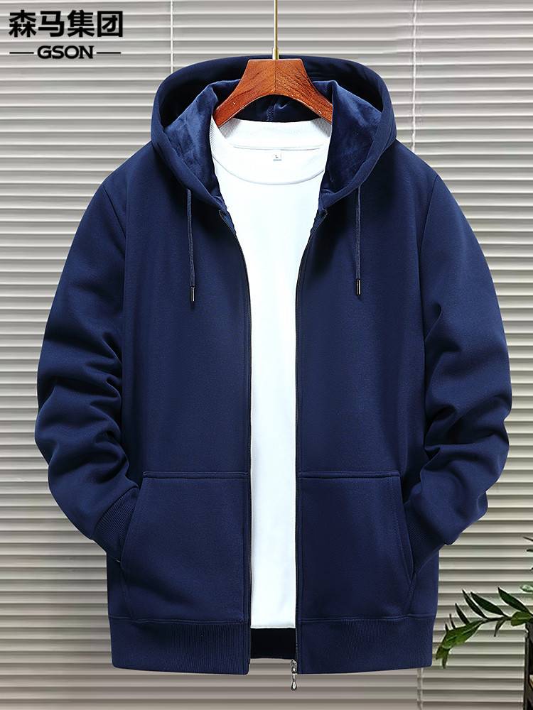 Senma GSON heavy cotton shirt sweater men and women hooded plus velvet thick loose large size autumn and winter couple jackets
