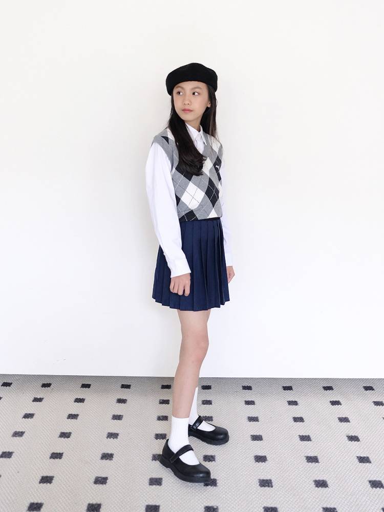 BBW Tongjia 23FW Girls' College Wind Vien Vocal Vocal Great Boys Sweaters Vest Parent -Child Parenting 11/10