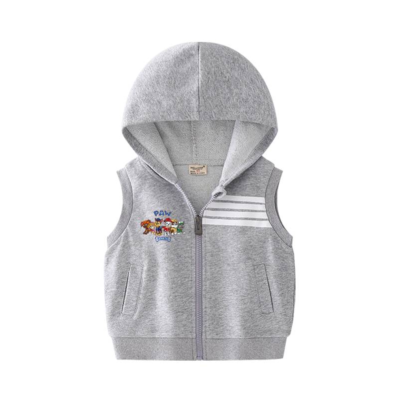 Wangwang team children's clothing girl hooded sweater vest baby spring and autumn boys, foreign vest children's autumn clothes