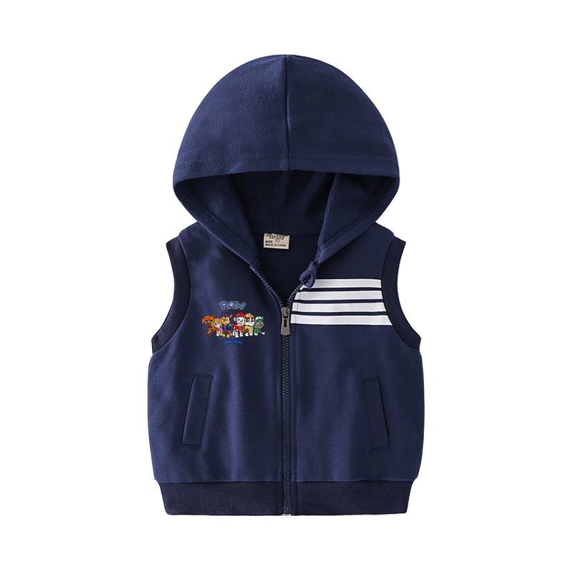 Wangwang team children's clothing girl hooded sweater vest baby spring and autumn boys, foreign vest children's autumn clothes