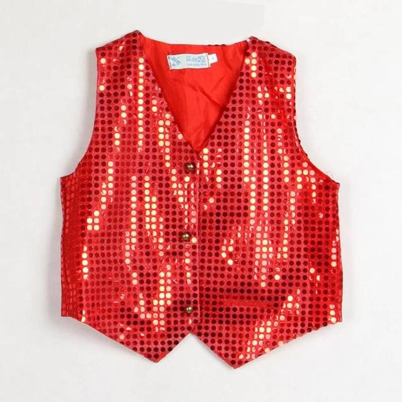 Children's sequin vest adult horse clip jazz dance watch show modern dance performance small vest boys stage props