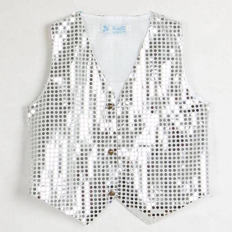 Children's sequin vest adult horse clip jazz dance watch show modern dance performance small vest boys stage props