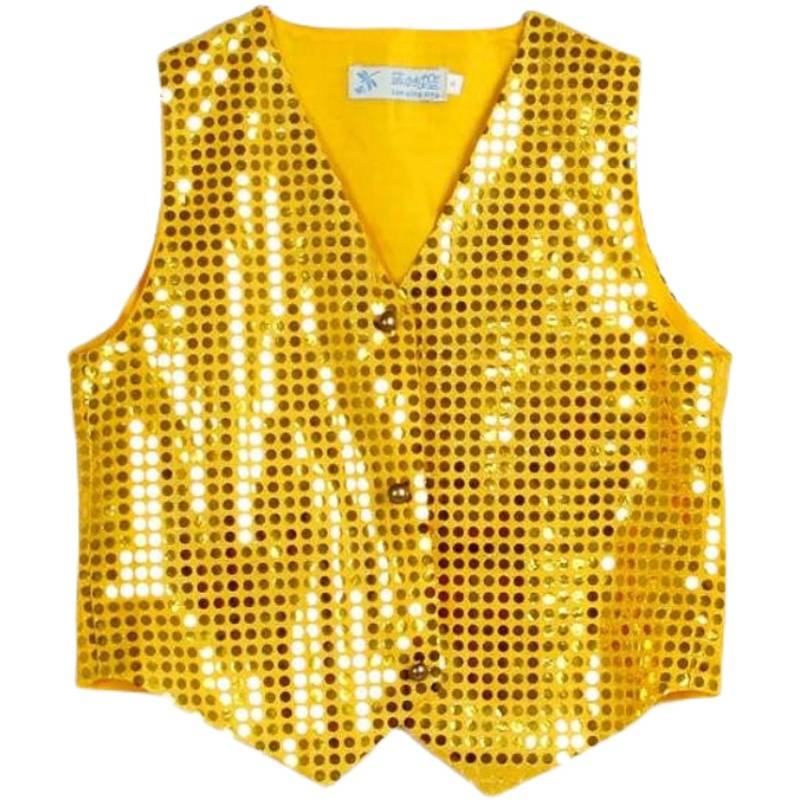 Children's sequin vest adult horse clip jazz dance watch show modern dance performance small vest boys stage props