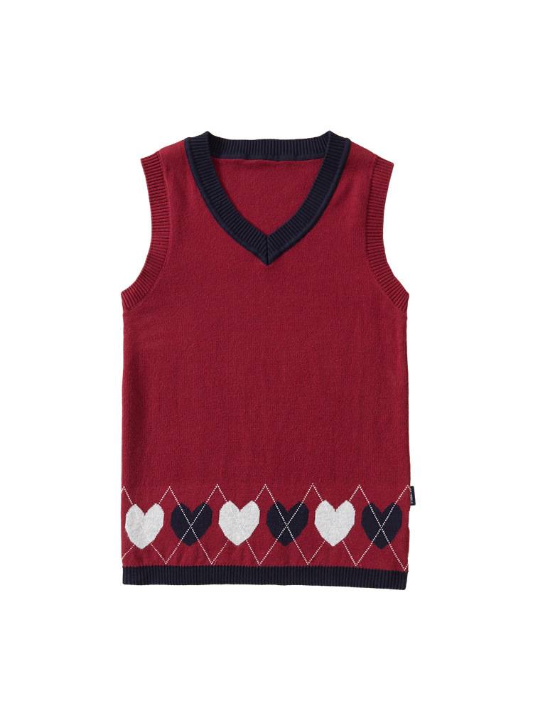 Children's knitted vests Spring, autumn and winter elementary and middle school students' school uniforms, boys and girls, girls, shoulder college wind sweater vests