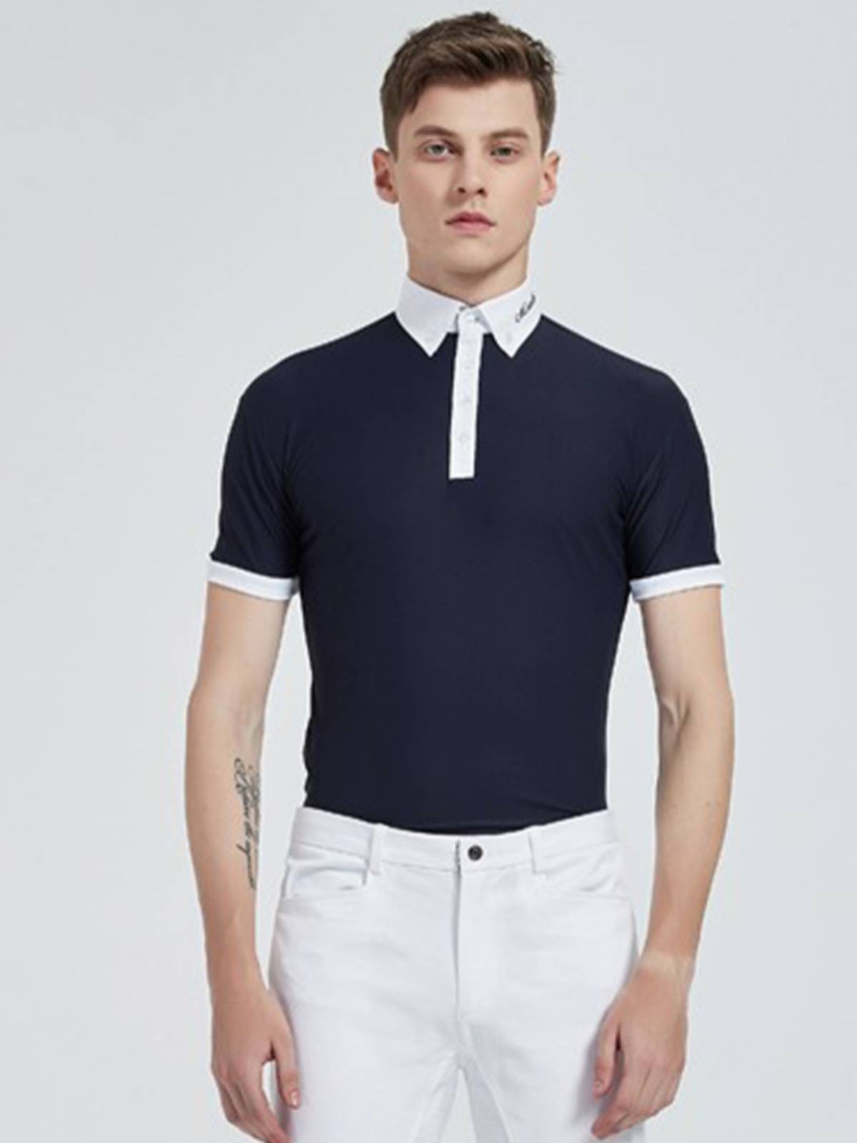 Summer Equestrian T -shirt Men's Dry Blind Riding Horse Shirt White POLO Equestrian Competition Top Riding Horse