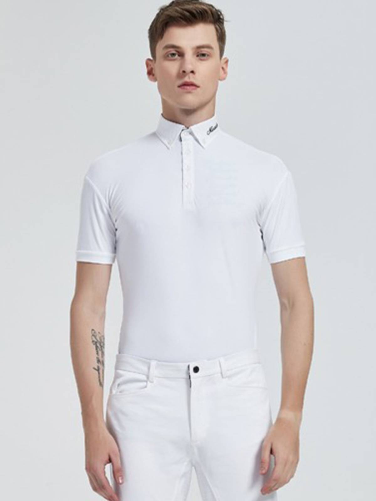 Summer Equestrian T -shirt Men's Dry Blind Riding Horse Shirt White POLO Equestrian Competition Top Riding Horse