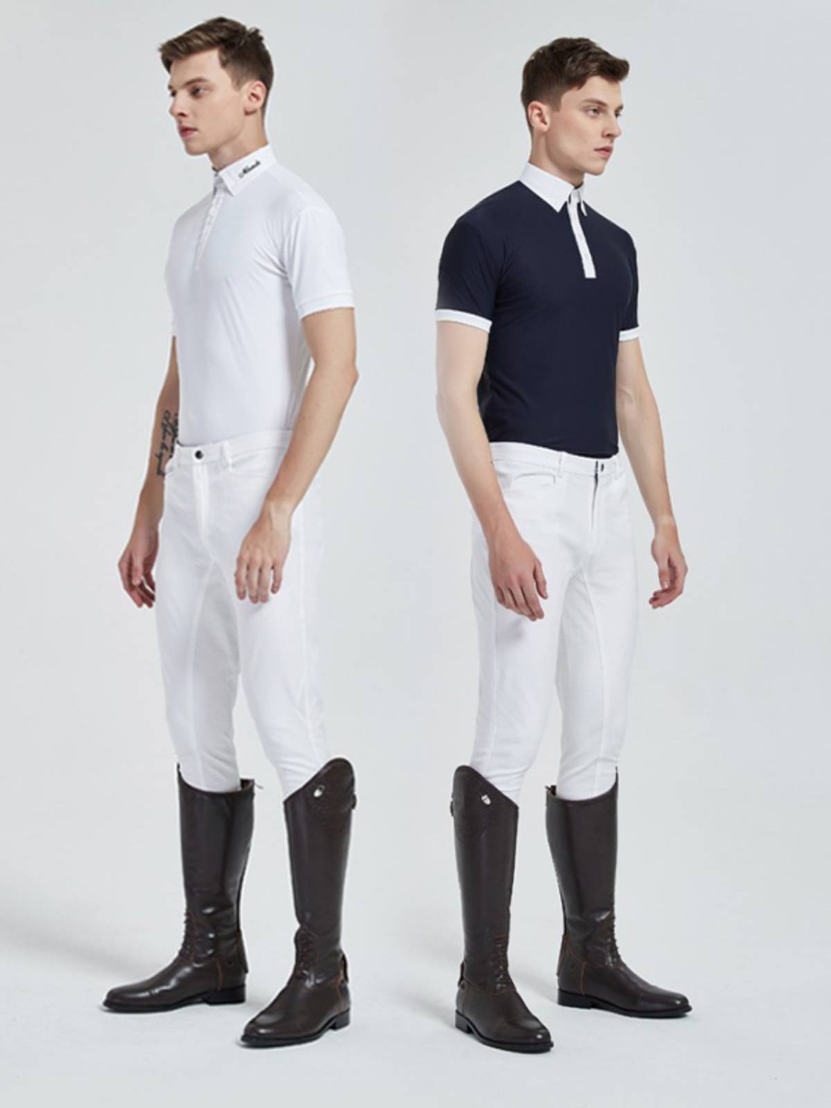 Summer Equestrian T -shirt Men's Dry Blind Riding Horse Shirt White POLO Equestrian Competition Top Riding Horse