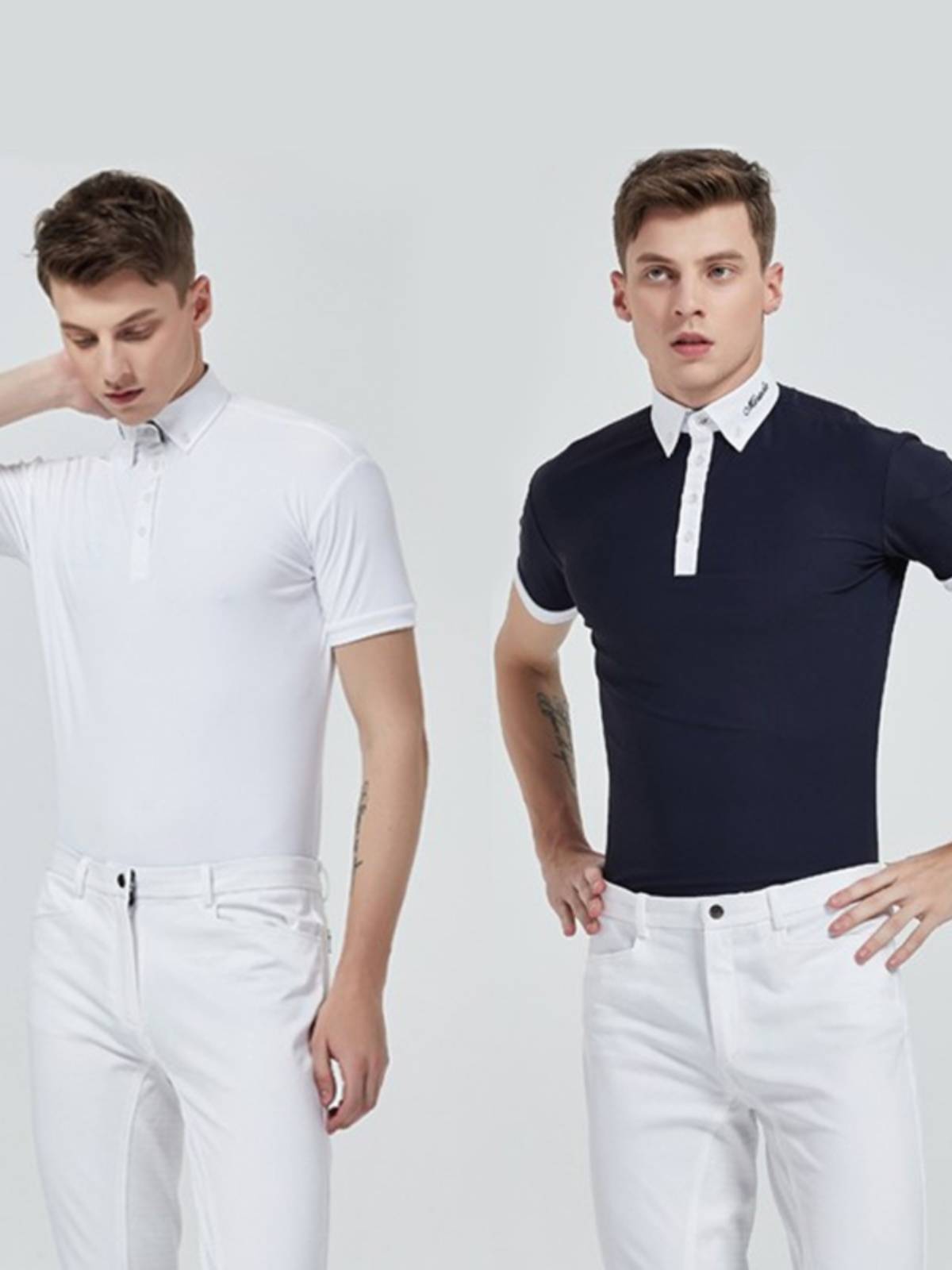 Summer Equestrian T -shirt Men's Dry Blind Riding Horse Shirt White POLO Equestrian Competition Top Riding Horse