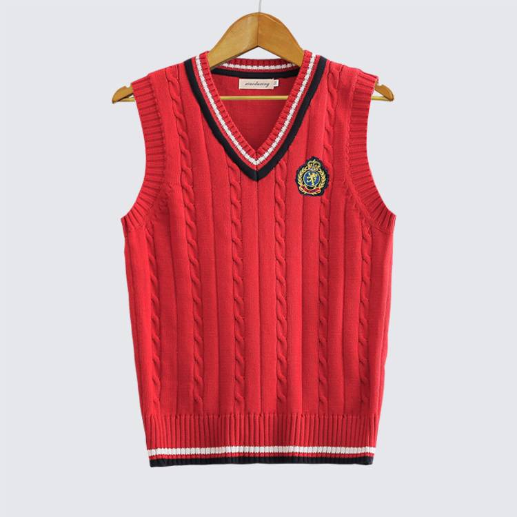 Zhongda Children's Sleeveless sweater V -neck Elementary Student Mao Johan Journey Covered Vests Female Children's Maokan Shoulder Thick Equity