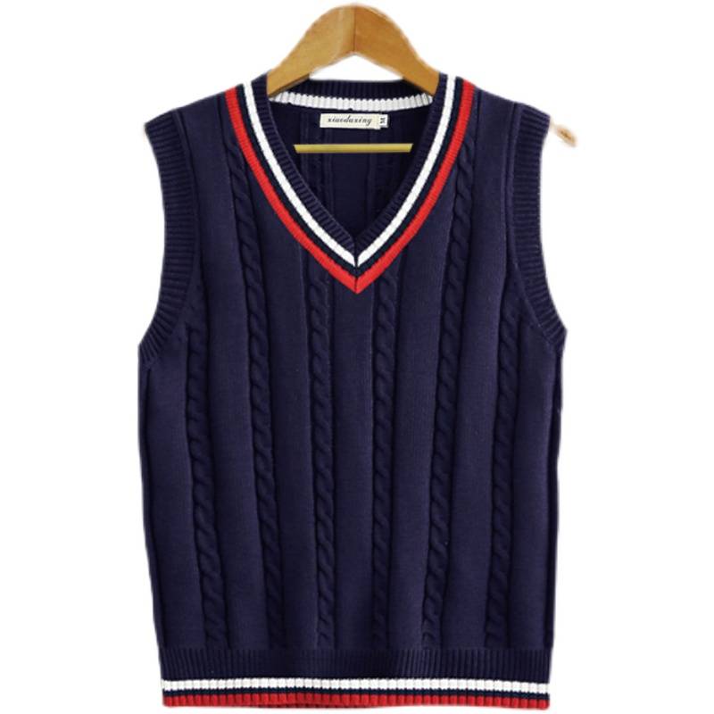 Zhongda Children's Sleeveless sweater V -neck Elementary Student Mao Johan Journey Covered Vests Female Children's Maokan Shoulder Thick Equity