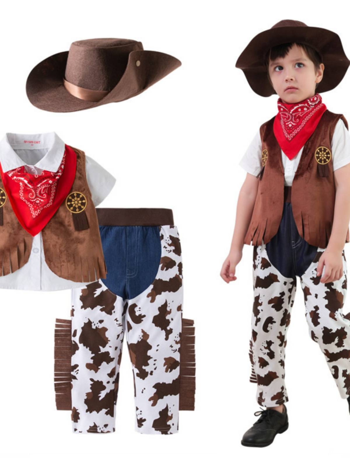 Baby Halloween clothes Children's strange clothing COSPLAY vest kindergarten boys Western denim suit