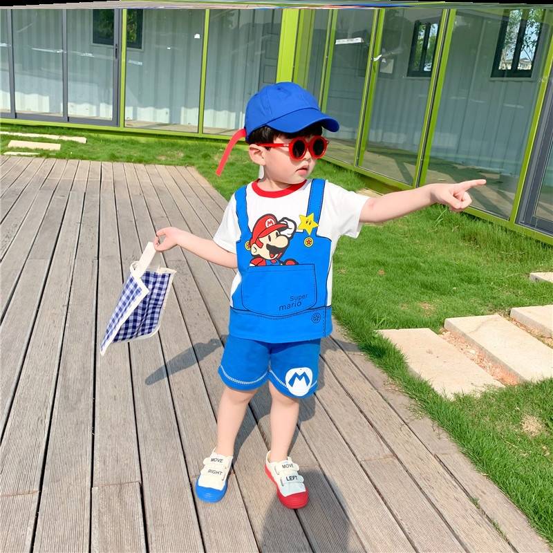 Children's Day Mario Clothing Super Mario Cosplay Kindergarten Show Short Sleeve