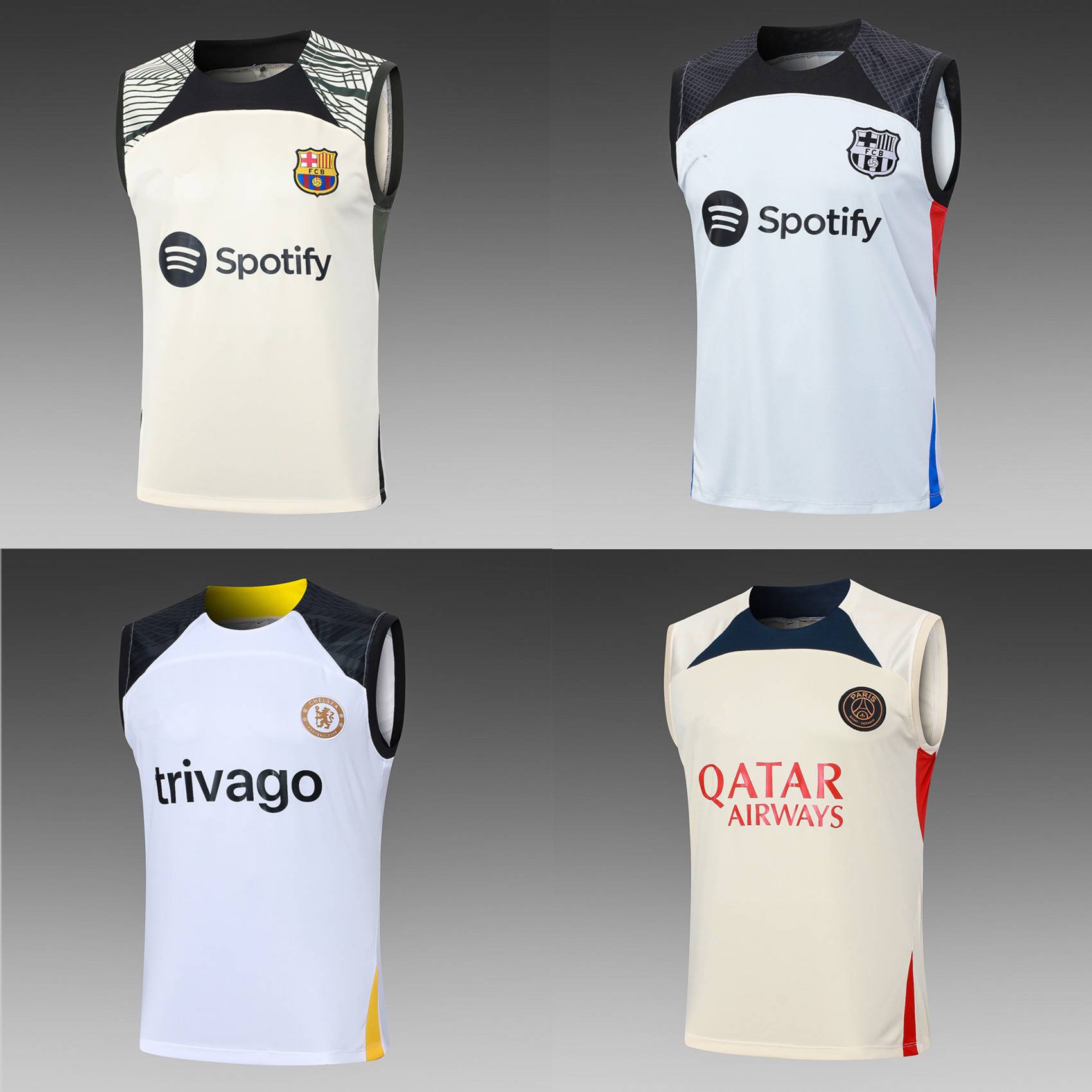 Barcelona sleeveless football training clothing summer jersey Paris Real Madrid Juventus short -sleeved vest, shoulder fast -drying