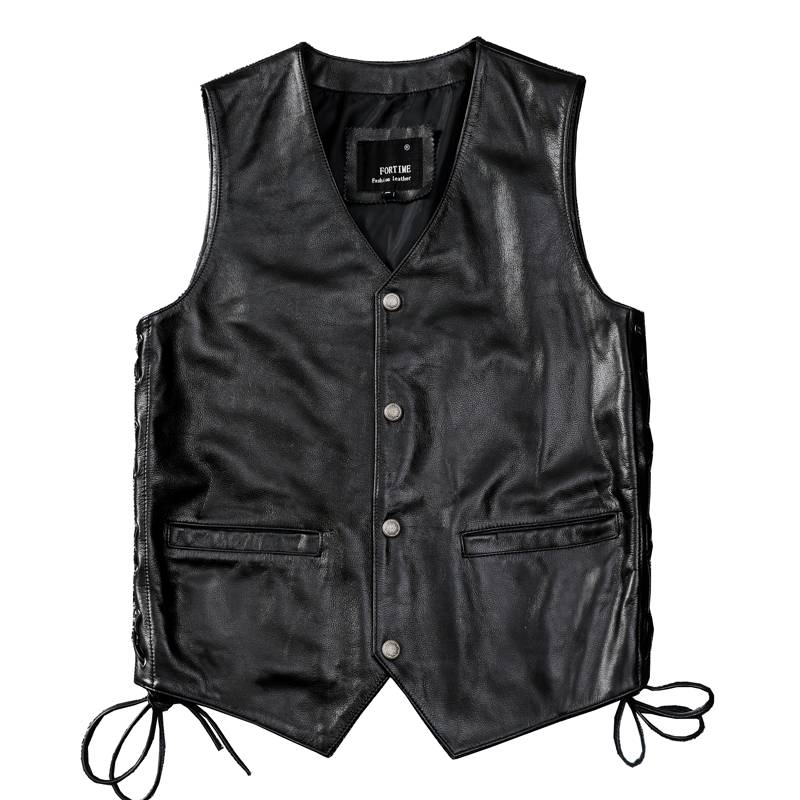 Harley locomotive vest male leather vest head layer cowhide leather slim -fit Vedic horses clip special new product tide