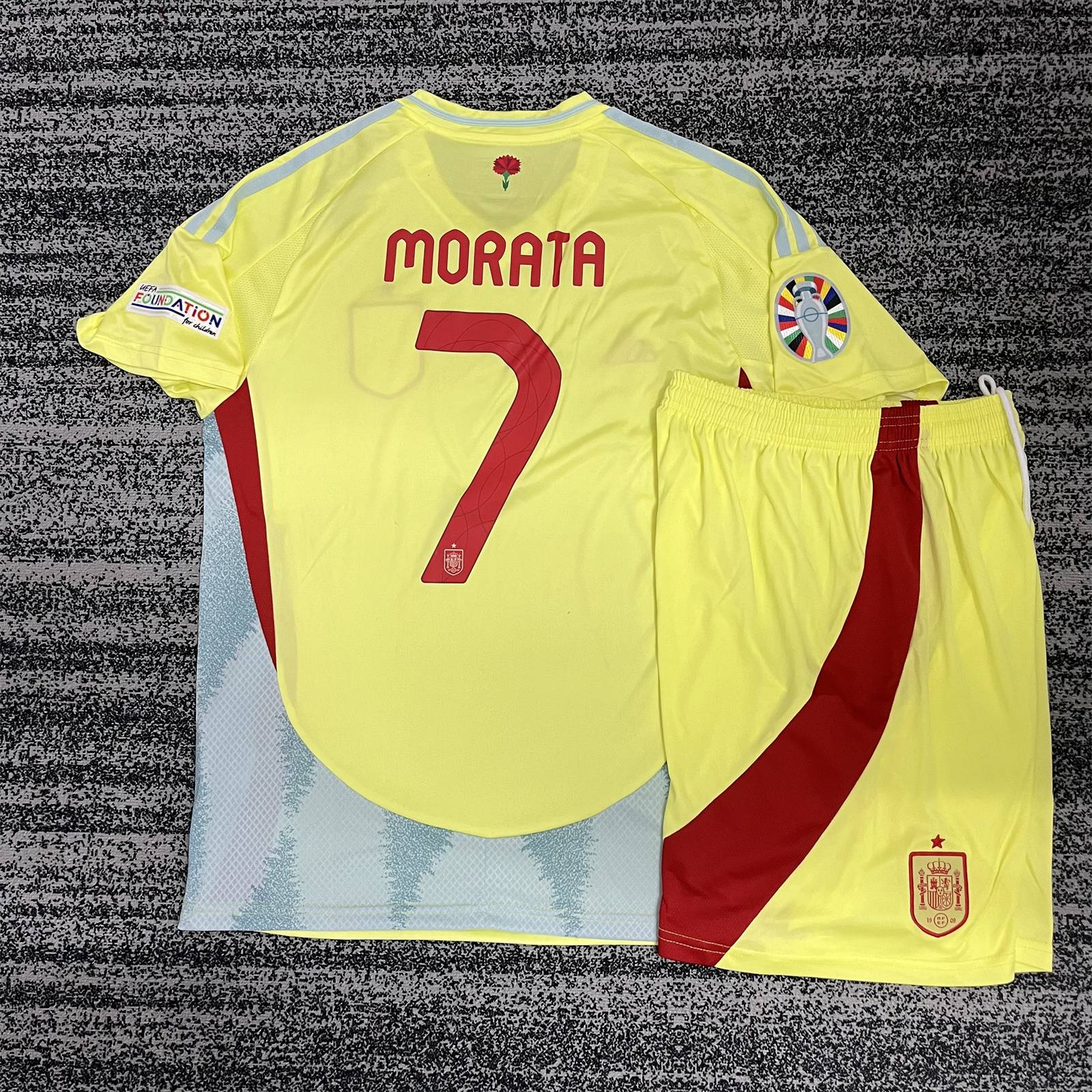 2024 National Team Spain's main away player jersey adult Children No. 7 Morataa Malmar Football Set
