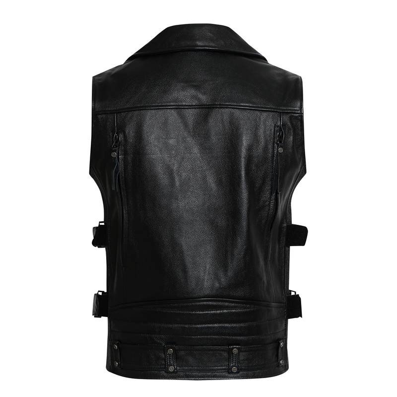 Harley's new locomotive vest head layer cowhide leather leather coat male slim short lapels leather shoulder motorcycle clothing