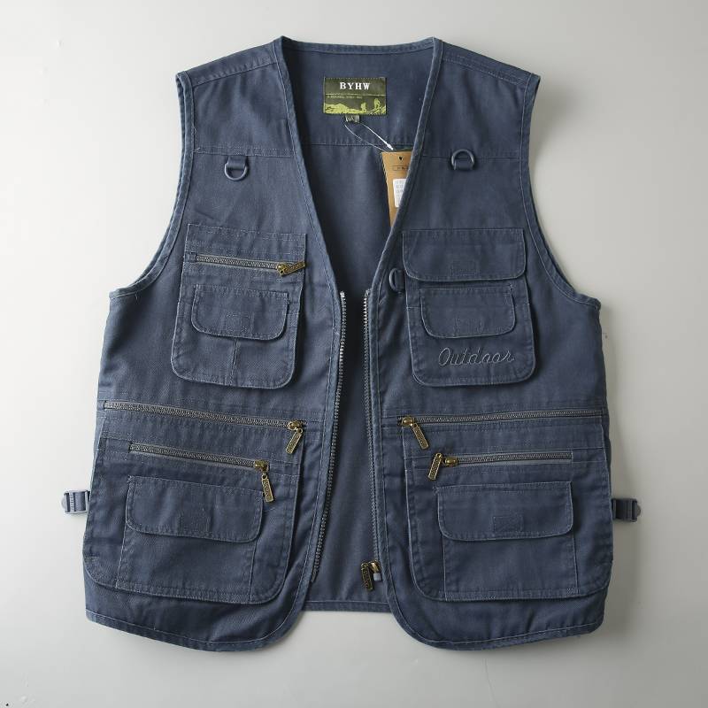 Tail Single Men's Ame Kazakhs American Gongchee Retro S three -dimensional Pocket Squaned Men's Vest Vests Shoulder Shoulder Shoulders