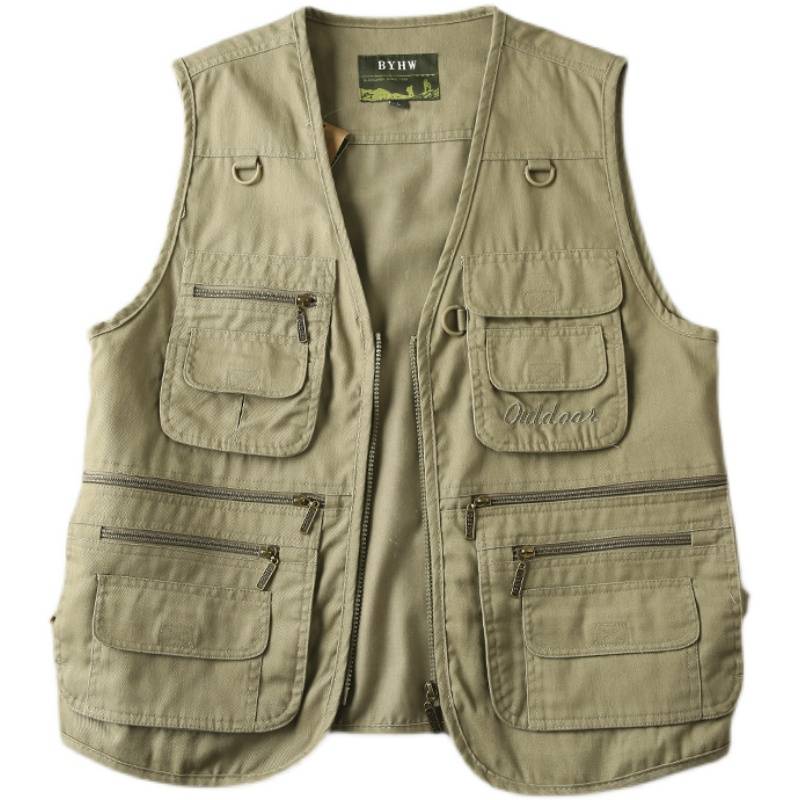 Tail Single Men's Ame Kazakhs American Gongchee Retro S three -dimensional Pocket Squaned Men's Vest Vests Shoulder Shoulder Shoulders