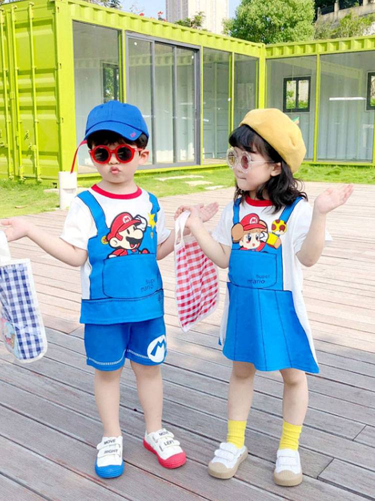 Children's Day Performance Service COS Super Mario Mario clothes children's cute dance performance service