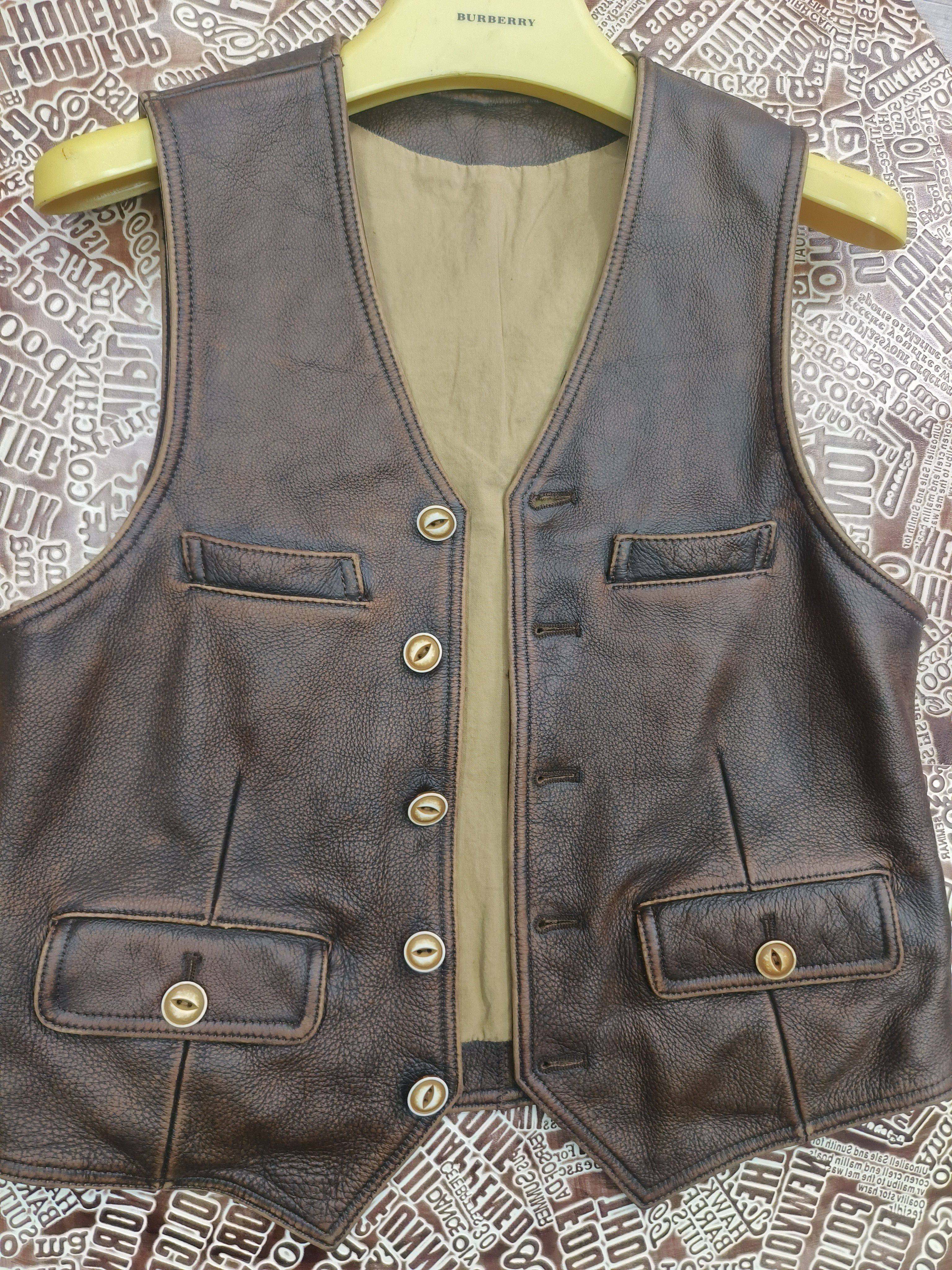 Retro -style men's vest leather jacket