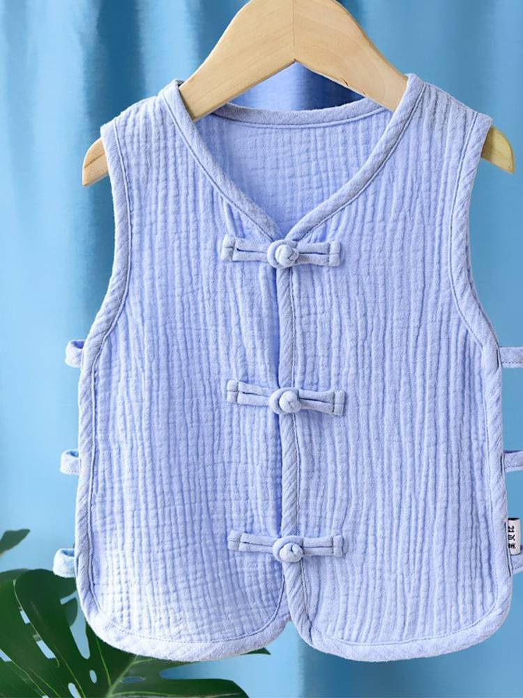 Baby pipa vest, pure cotton gauze summer thin baby cotton cotton and linen cotton, cotton, vest jacket, shoulder Chinese style