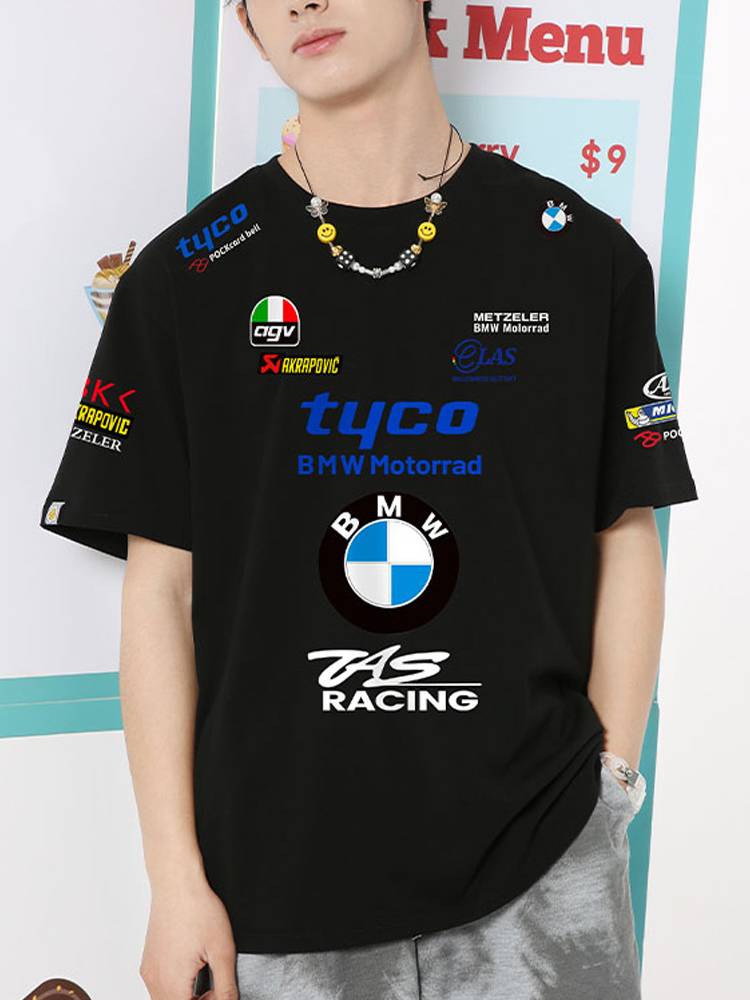BMW Racing T -shirt Men's Short Sleeve Motogp Factory Team Cycling The same clothes pure cotton BMW BMW Terry Summer