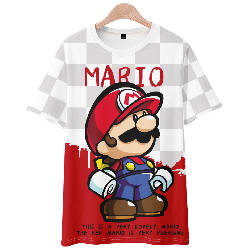 Summer new Mario T -shirt men and women super Mary short -sleeved student couple sets of loose clothes tide